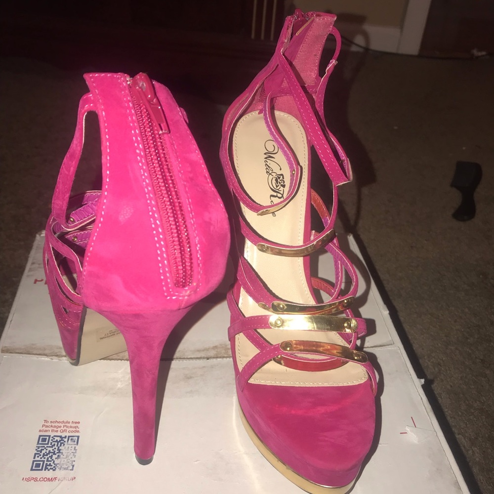 Pink heels.